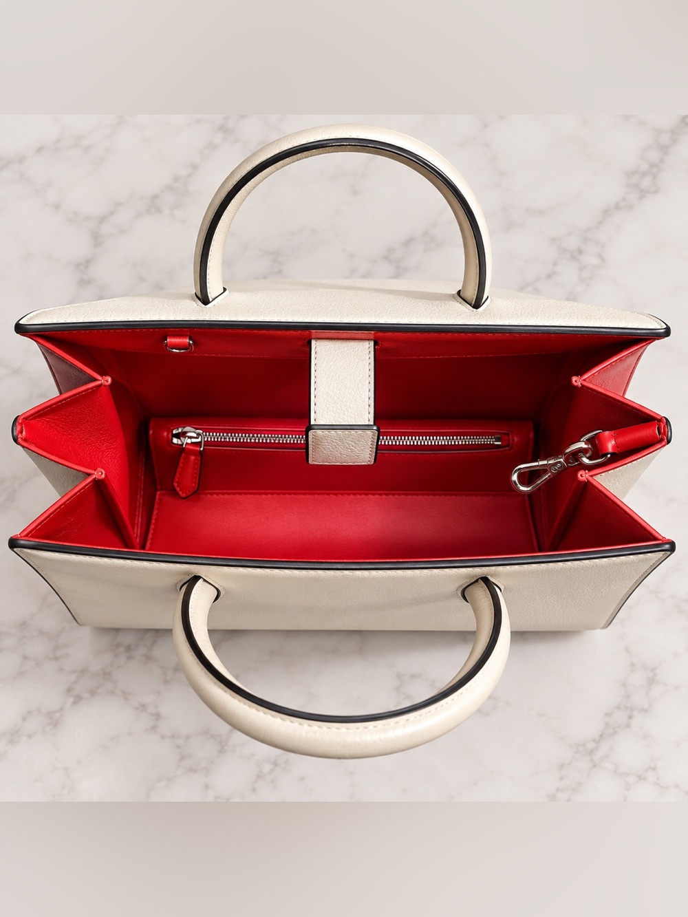 Christian Louboutin Paloma Medium Leather Tote – Ivory/White with Red Interior! - Picture 5 of 17